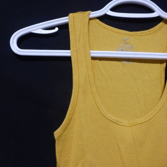 G:21, size small, long mustard yellow ribbed tank top, 100% cotton, GUC - Picture 4 of 12
